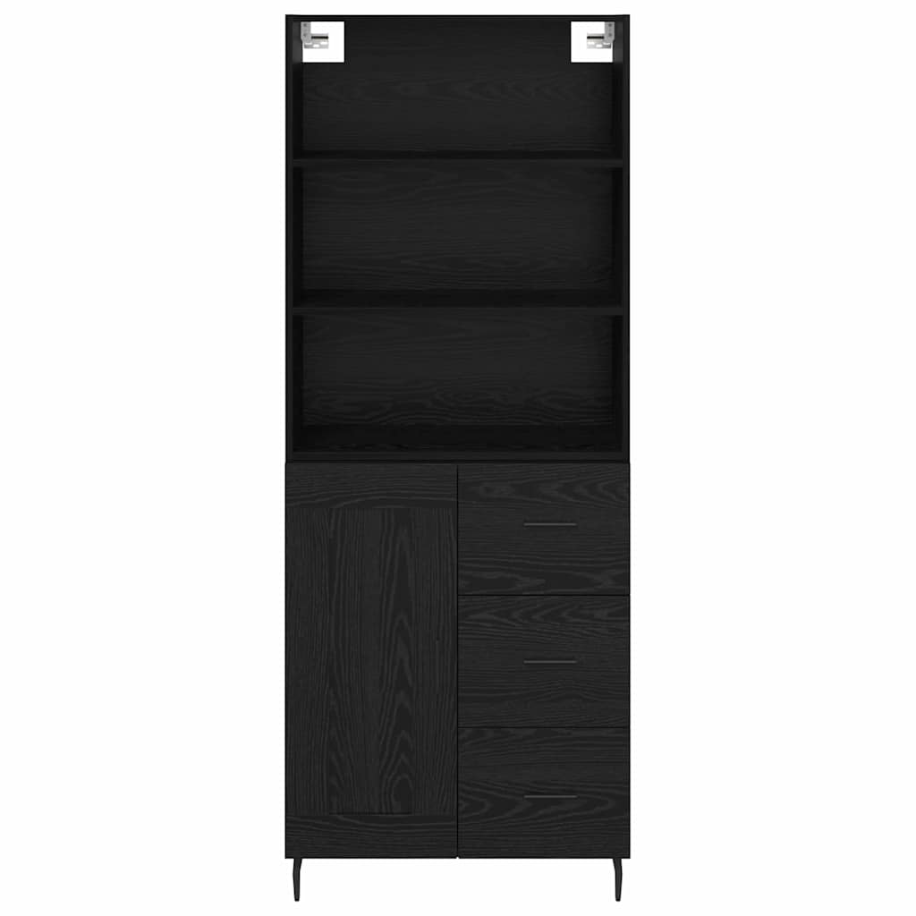 Haut Armoire Montage mural 2 pcs Chêne noir 69,5 x 34 x 180 cm - XIOS