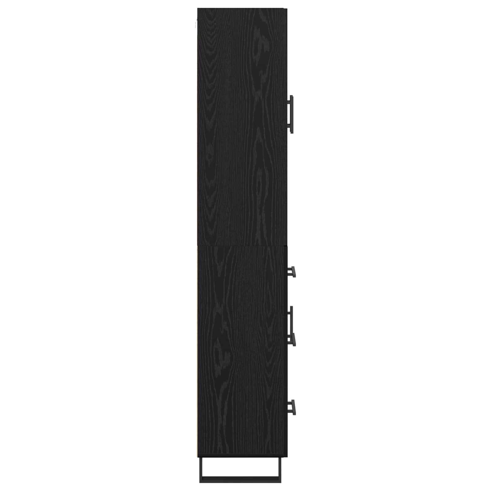Haut Armoire 2 pcs Chêne noir Bois Aggloméré et Verre - XIOS