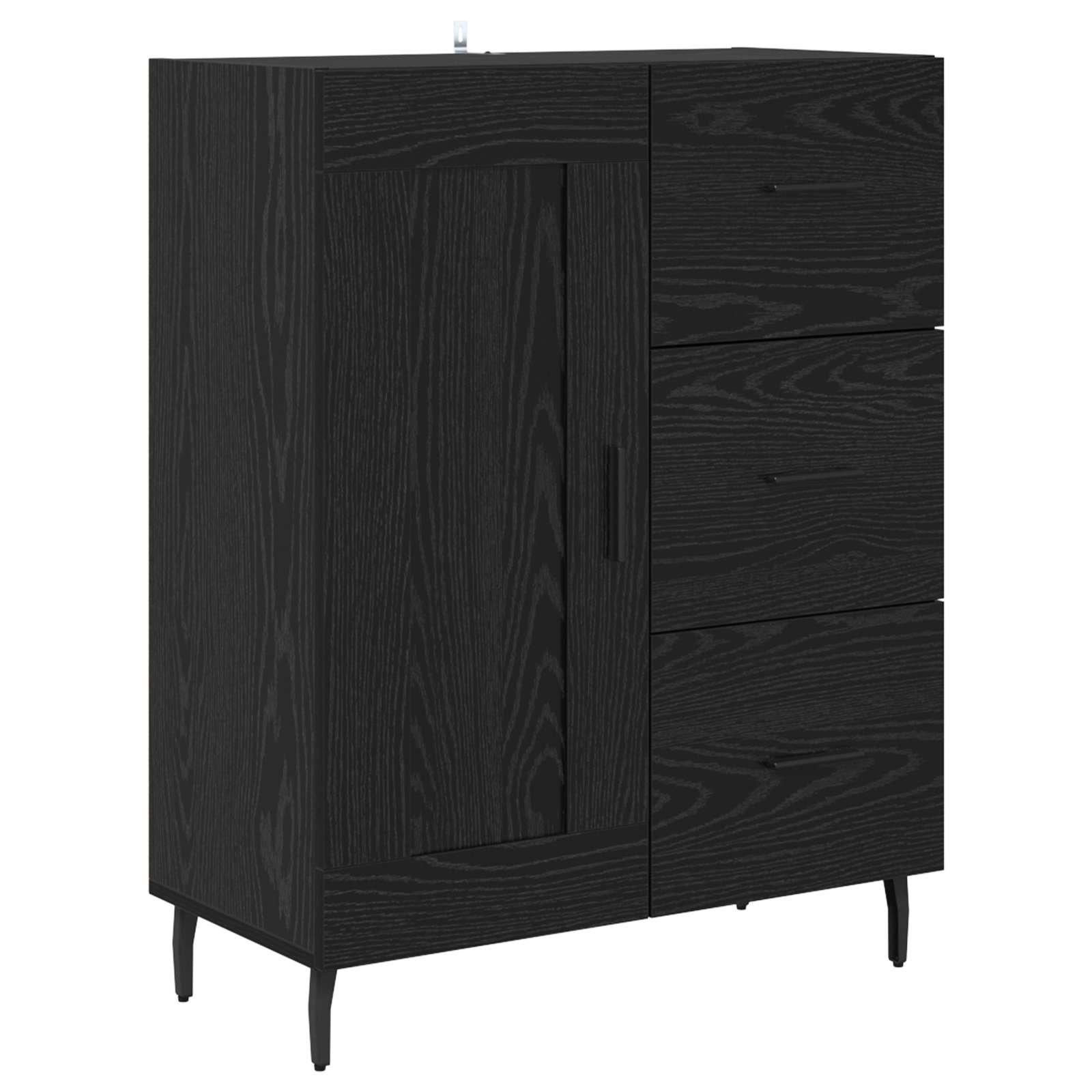 Haut Armoire 2 pc Chêne noir 69,5 x 34 x 180 cm