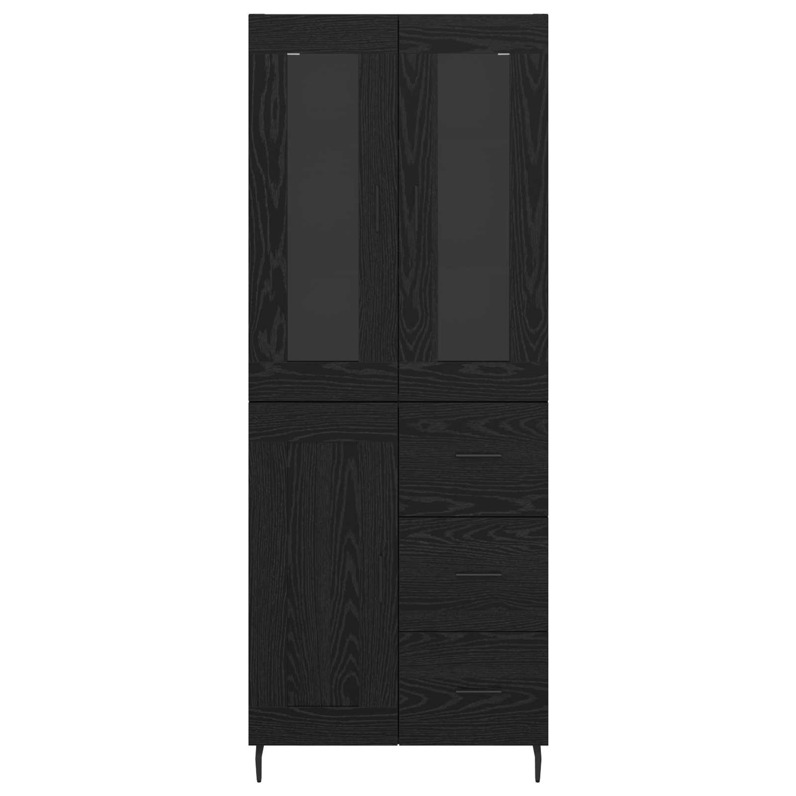 Haut Armoire 2 pc Chêne noir 69,5 x 34 x 180 cm
