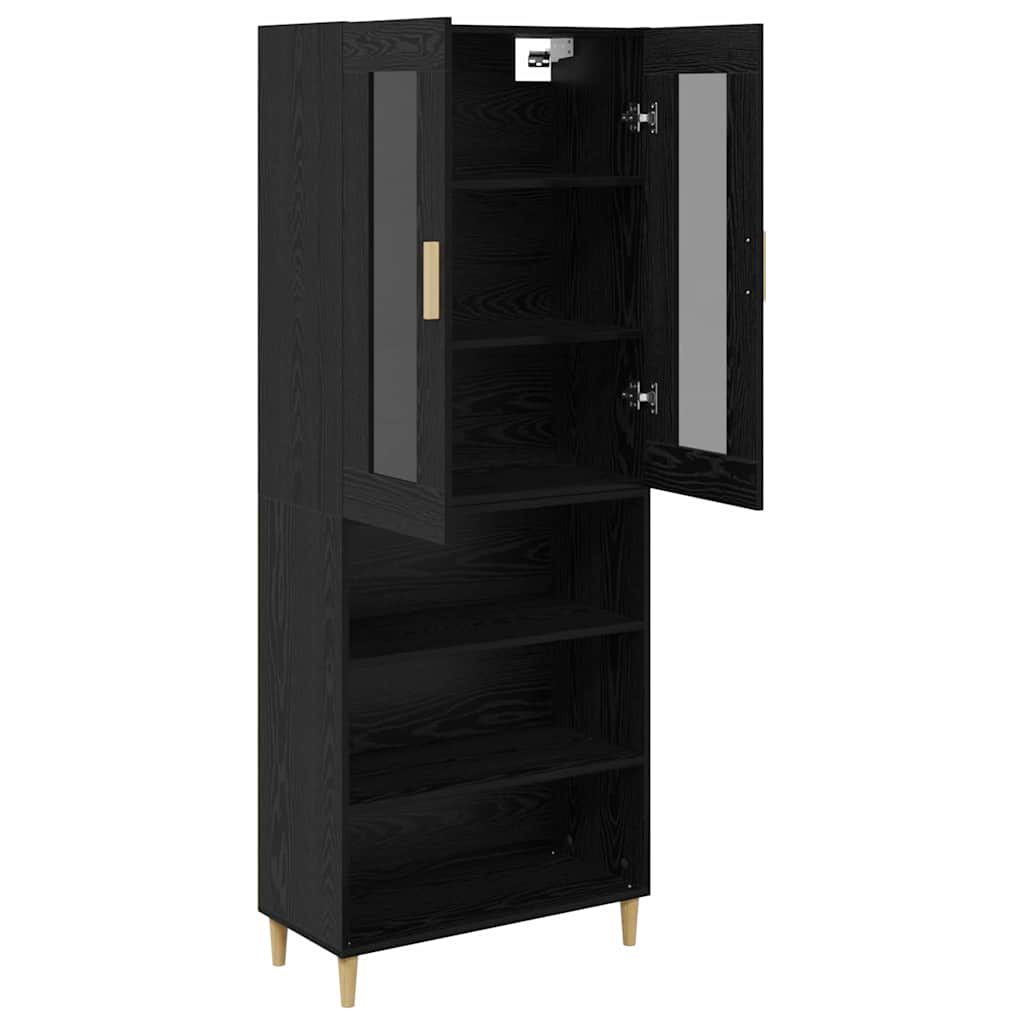 Haut Armoire Montage mural 2 pcs Chêne noir Bois d'ingénierie - XIOS