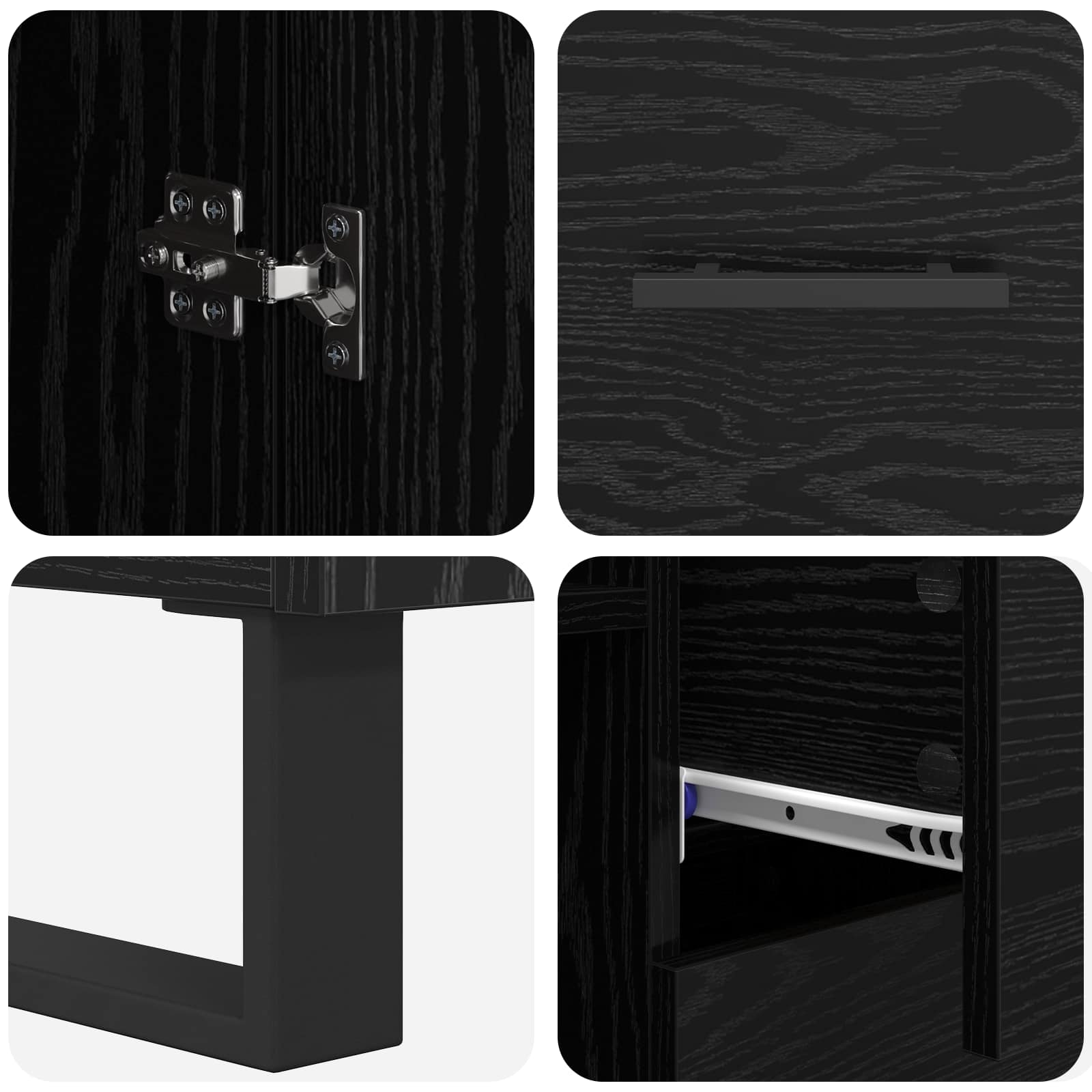 Haut Armoire 2 pcs Chêne noir Bois Aggloméré et Verre - XIOS