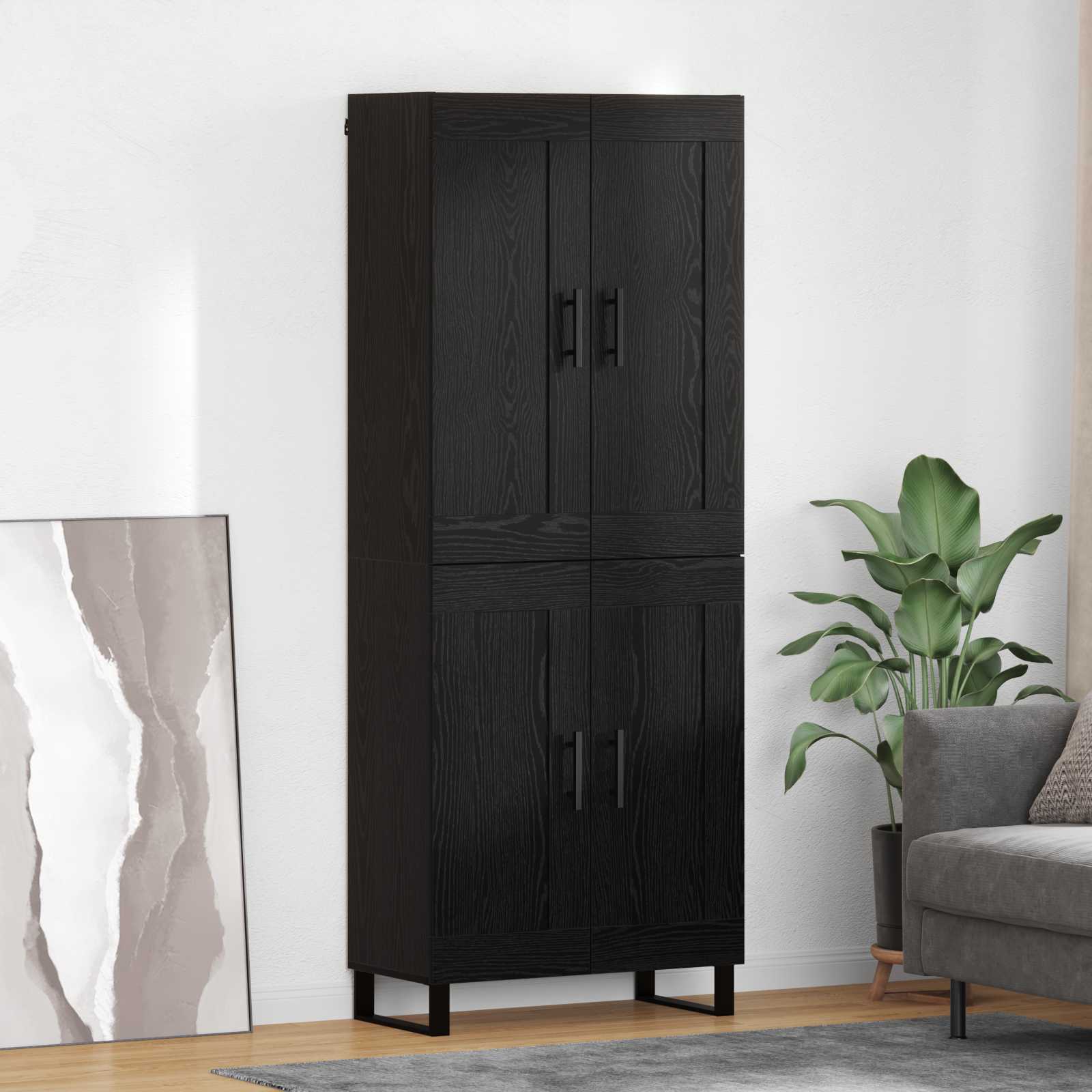 Haut Armoire Chêne noir 69,5 x 34 x 180 cm Bois d'ingénierie - XIOS