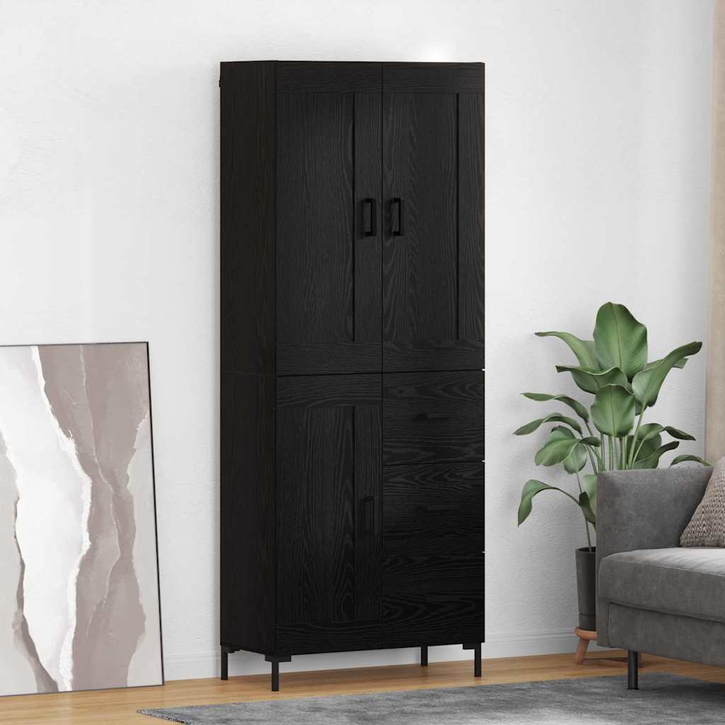 Haut Armoire 2 pc Chêne noir 69,5 x 34 x 180 cm