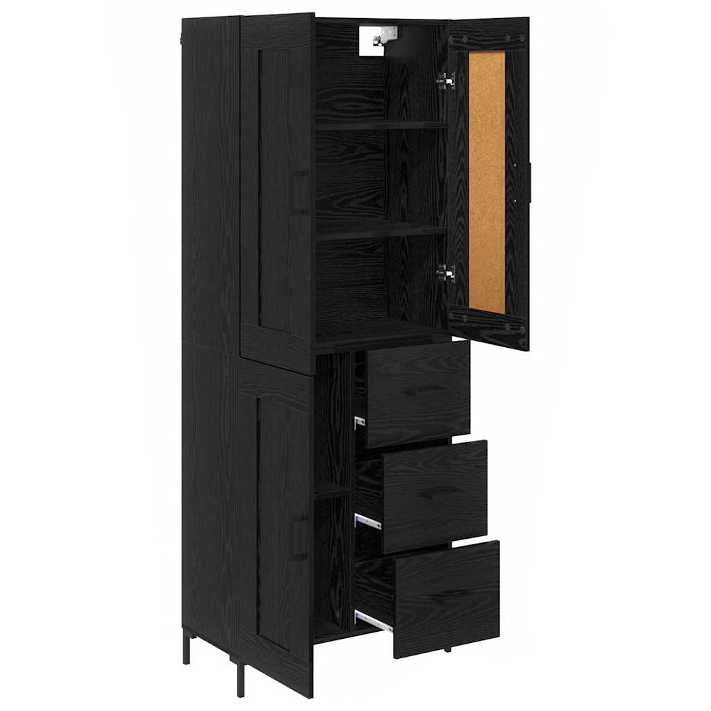 Haut Armoire 2 pc Chêne noir 69,5 x 34 x 180 cm
