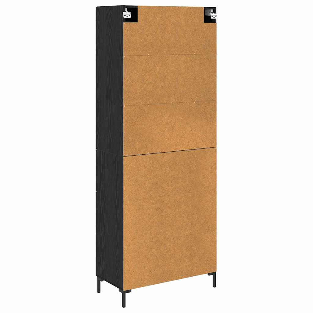 Haut Armoire 2 pc Chêne noir 69,5 x 34 x 180 cm