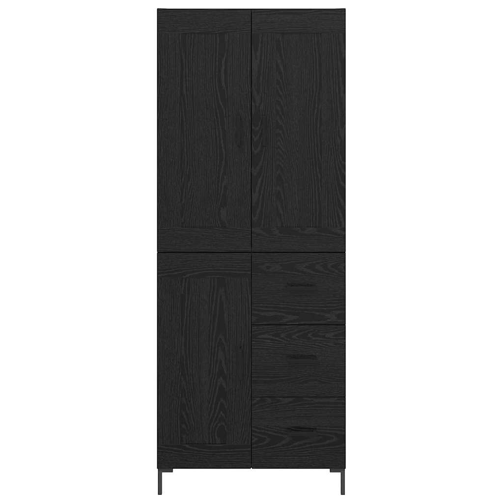 Haut Armoire 2 pc Chêne noir 69,5 x 34 x 180 cm