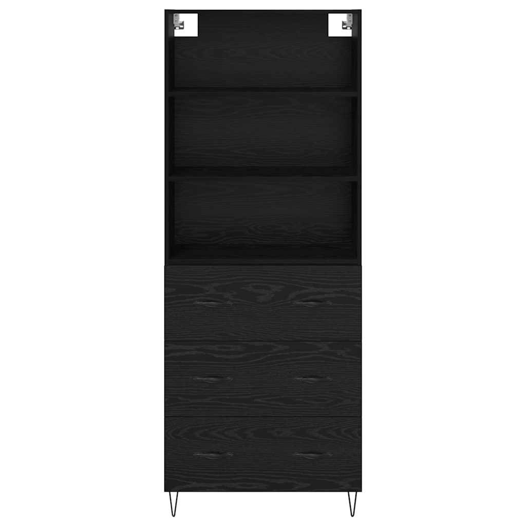 Haut Armoire Montage mural 2 pcs Chêne noir Bois d'ingénierie - XIOS