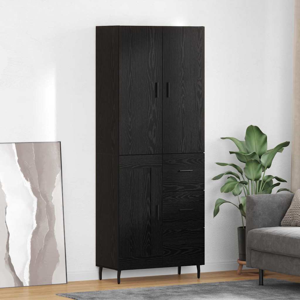 Haut Armoire 2 pc Chêne noir 69,5 x 34 x 180 cm