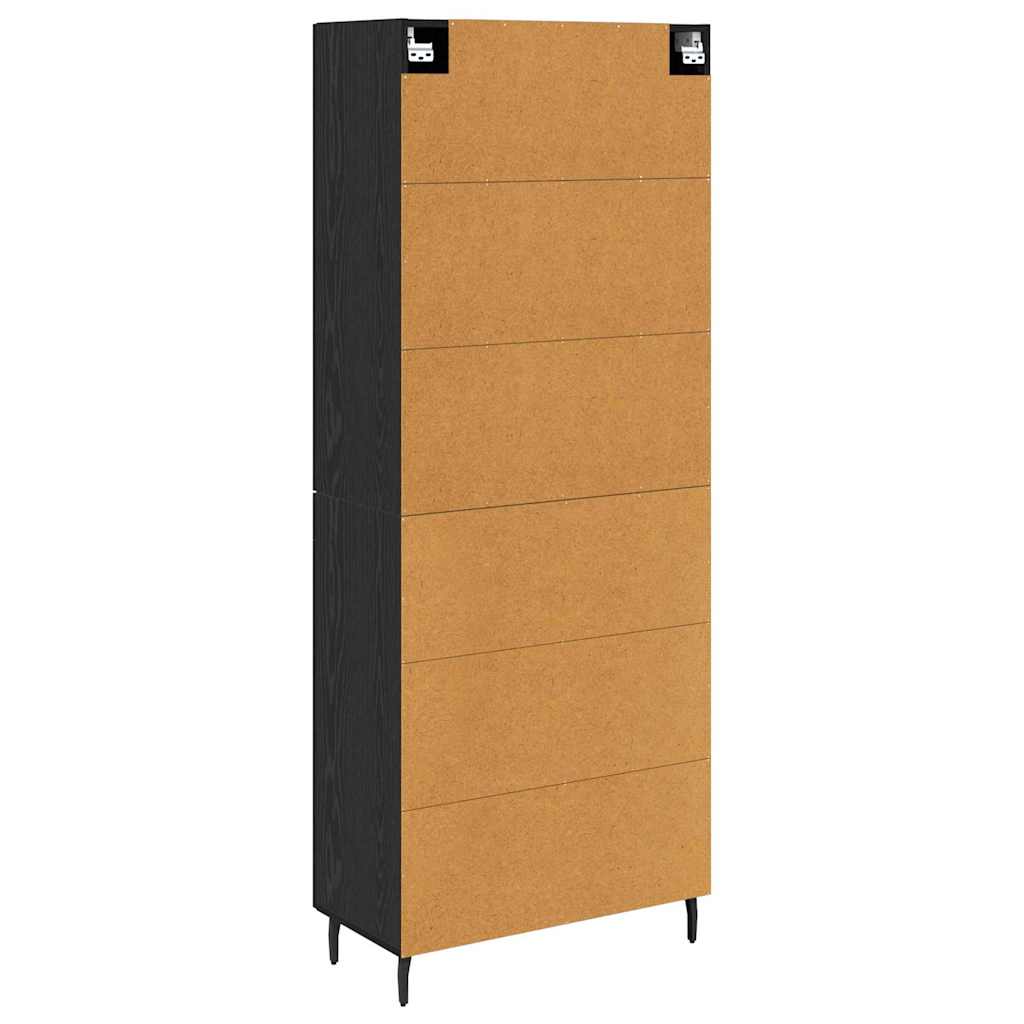 Haut Armoire 2 pc Chêne noir 69,5 x 34 x 180 cm
