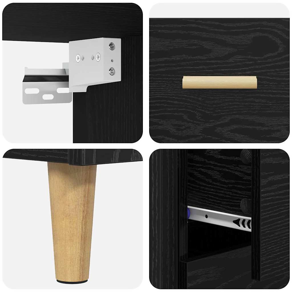 Haut Armoire Montage mural 2 pcs Chêne noir 69,5 x 34 x 180 cm - XIOS