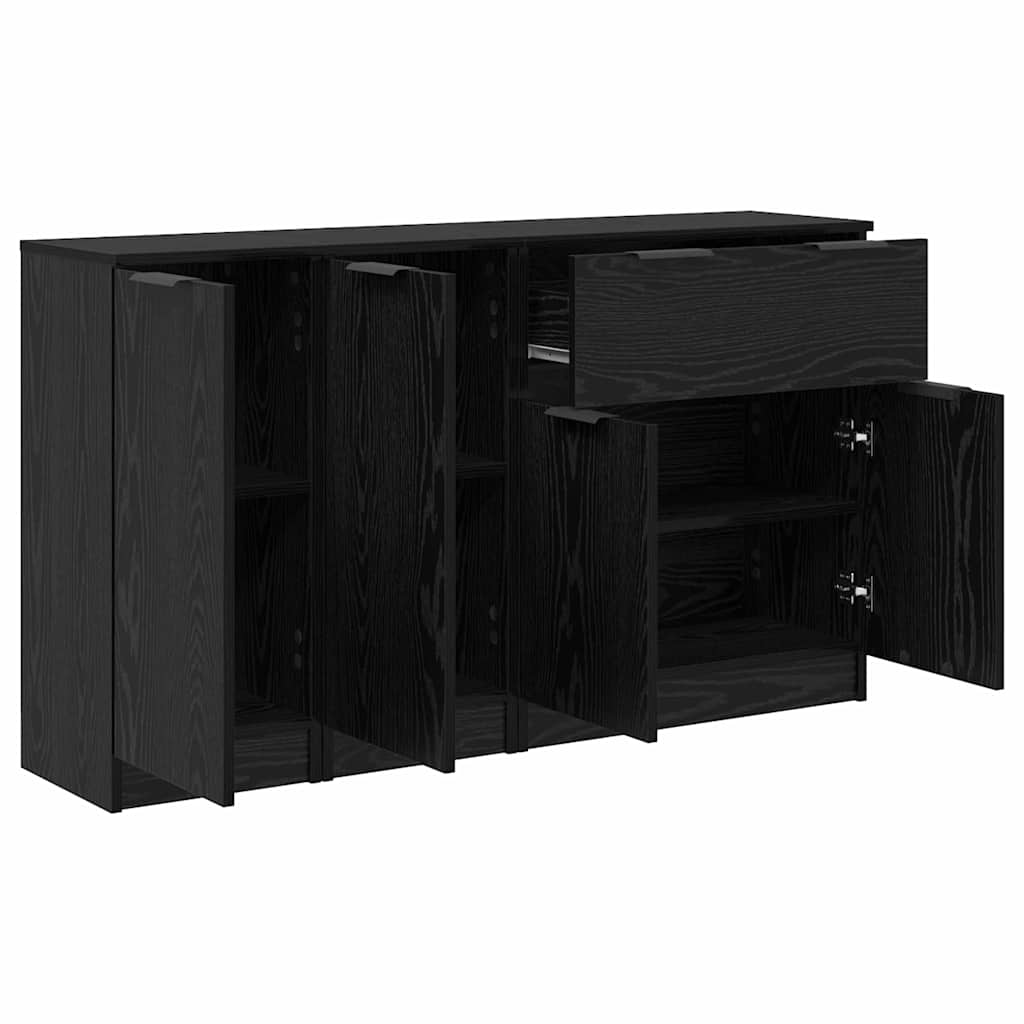 Buffet avec tiroir 3 pcs Chêne noir Bois d'ingénierie - XIOS