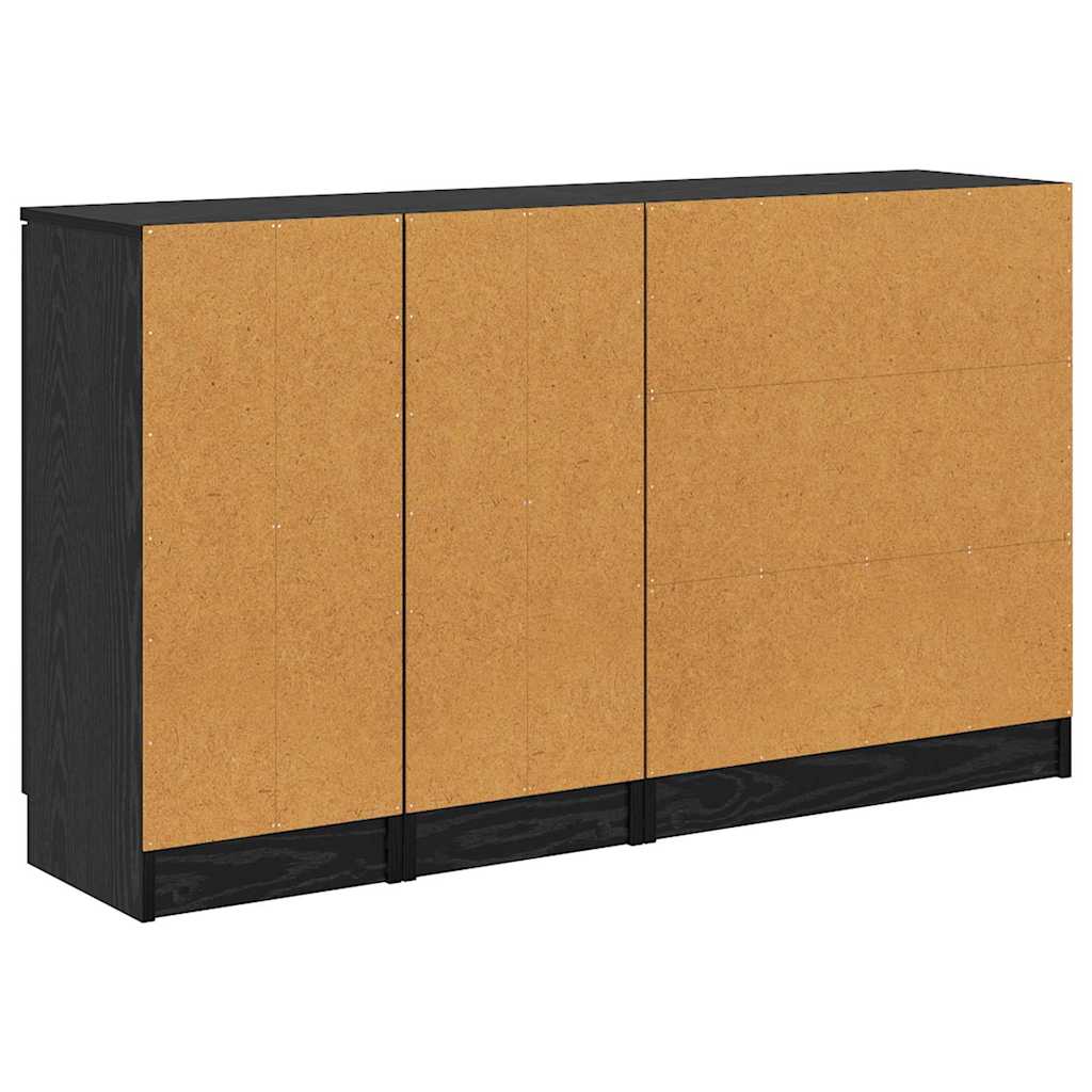 Buffet avec tiroir 3 pcs Chêne noir Bois d'ingénierie - XIOS