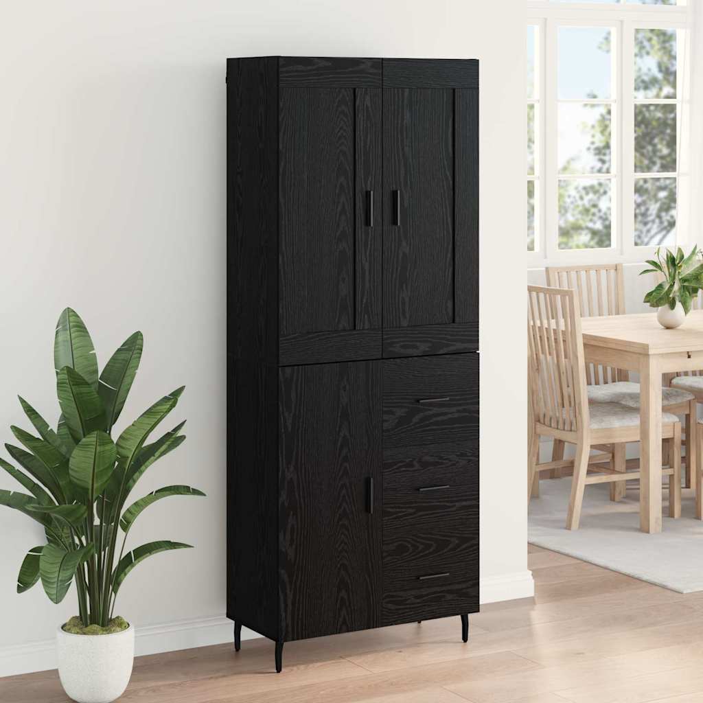 Haut Armoire Montage mural 2 pcs Chêne noir 69,5 x 34 x 180 cm - XIOS