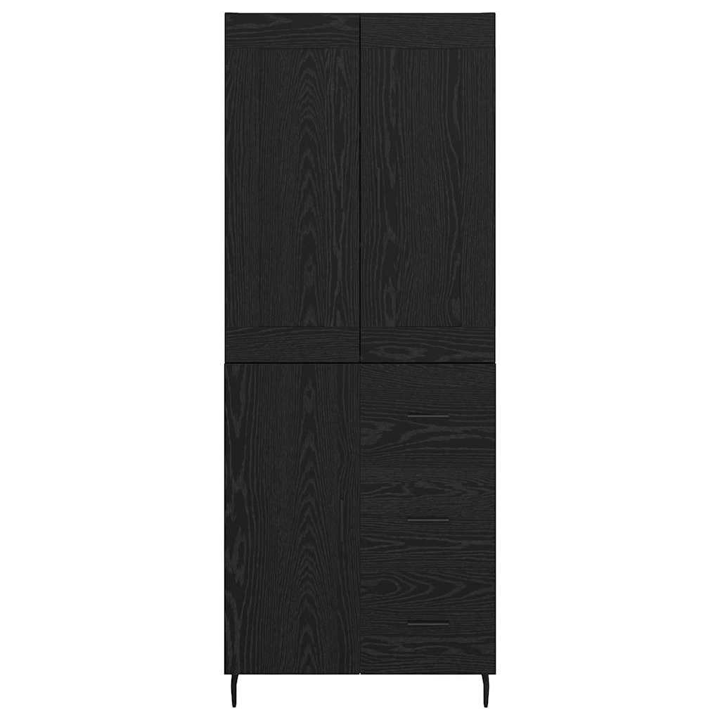 Haut Armoire Montage mural 2 pcs Chêne noir 69,5 x 34 x 180 cm - XIOS