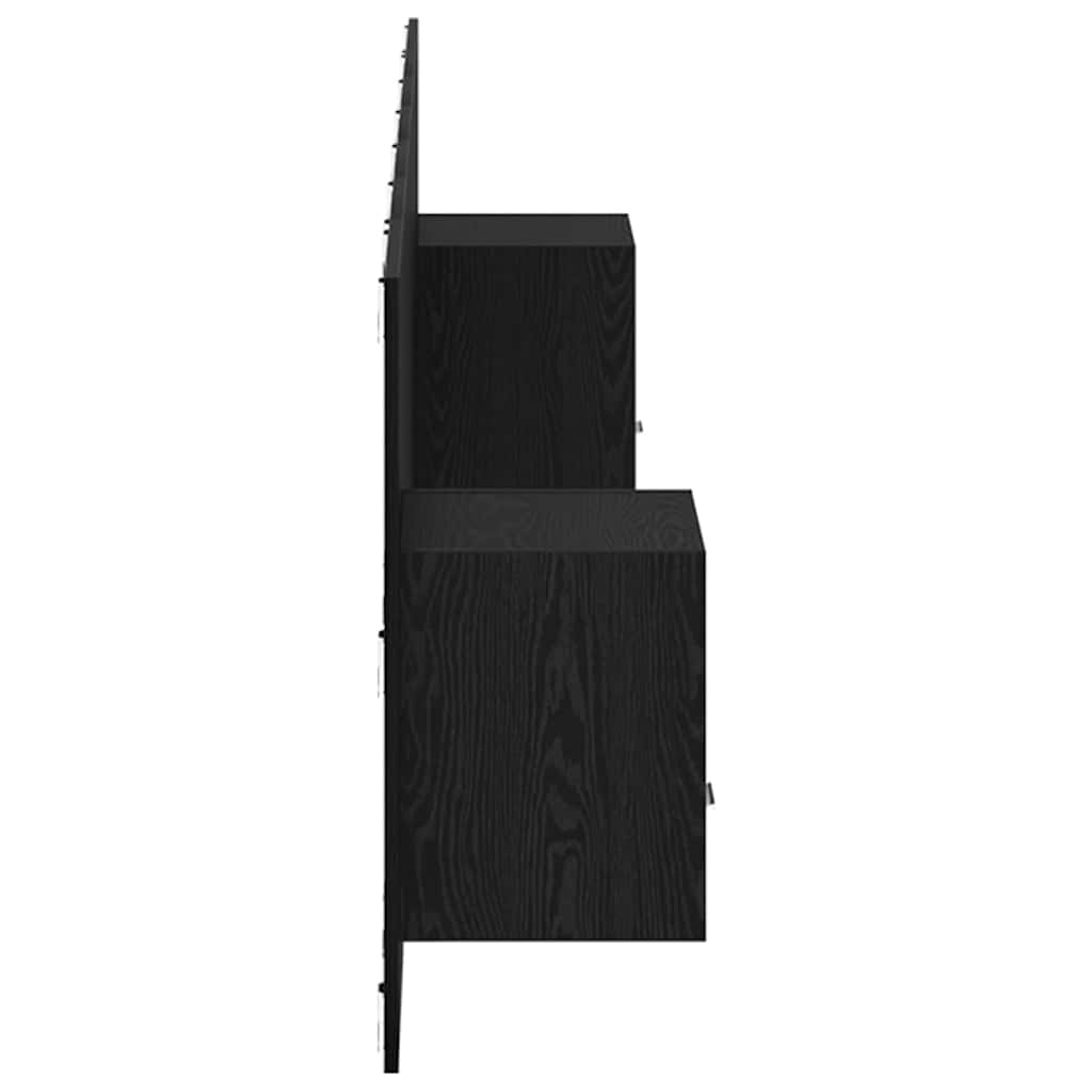 Tête de lit avec armoire 3 pcs Chêne noir Bois d'ingénierie - XIOS