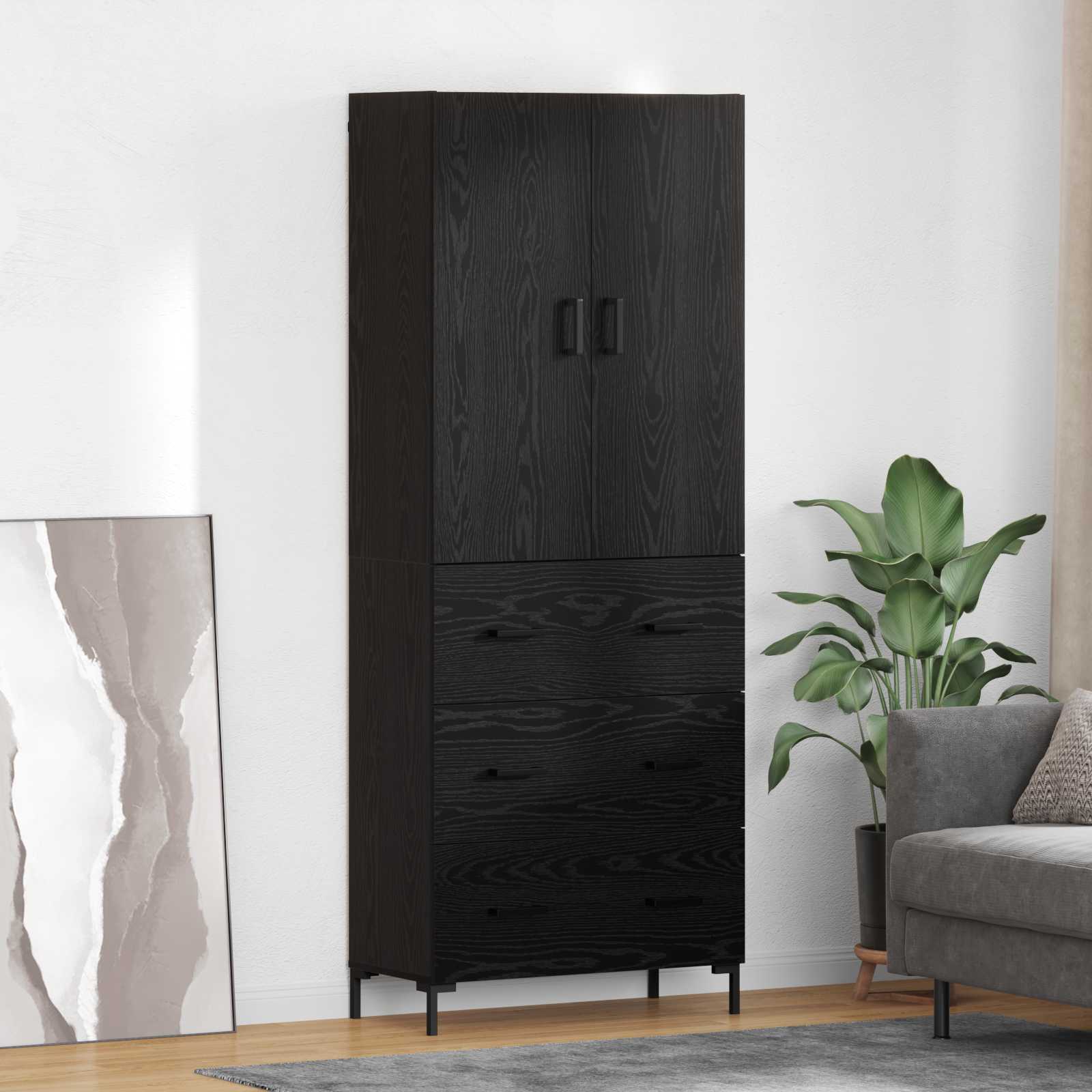Haut Armoire Chêne noir 69,5 x 34 x 180 cm Bois d'ingénierie - XIOS
