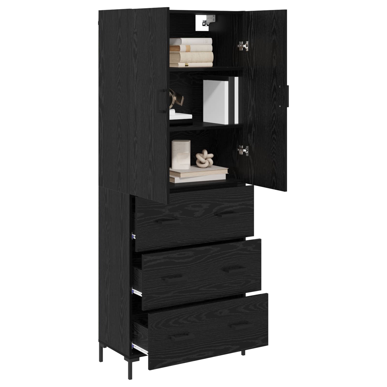Haut Armoire Chêne noir 69,5 x 34 x 180 cm Bois d'ingénierie - XIOS