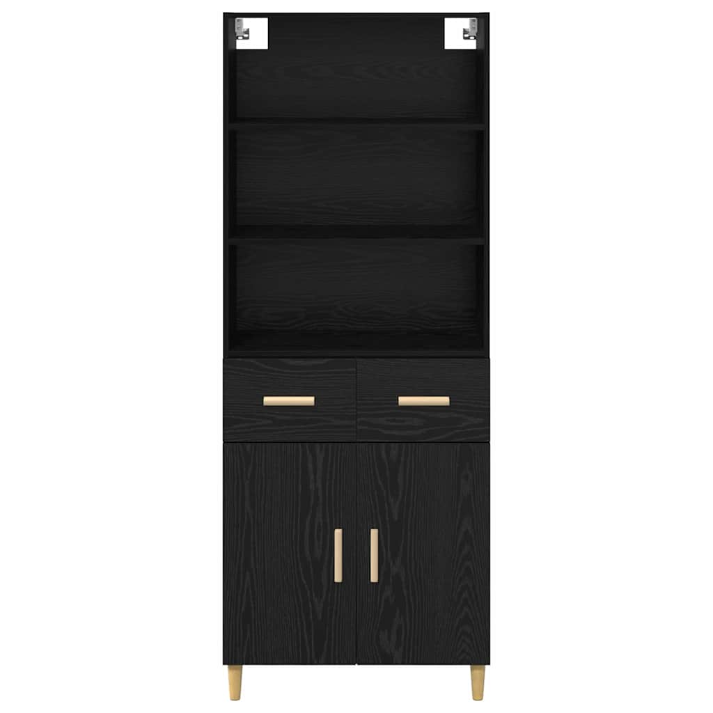 Haut Armoire Montage mural 2 pcs Chêne noir 69,5 x 34 x 180 cm - XIOS