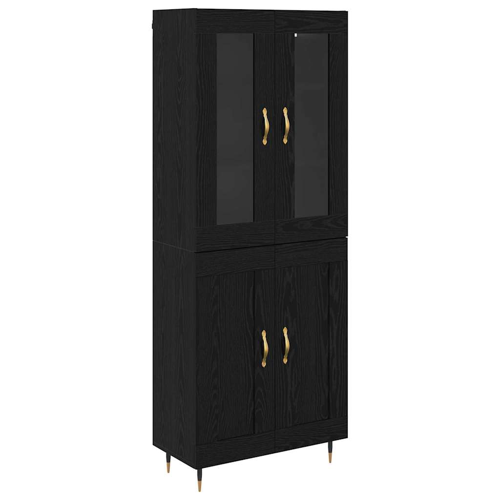 Haut Armoire 2 pcs Chêne noir Bois d'ingénierie - XIOS
