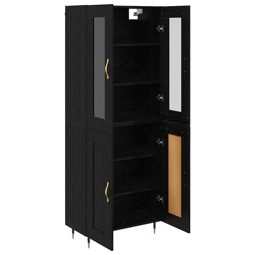 Haut Armoire 2 pcs Chêne noir Bois d'ingénierie - XIOS