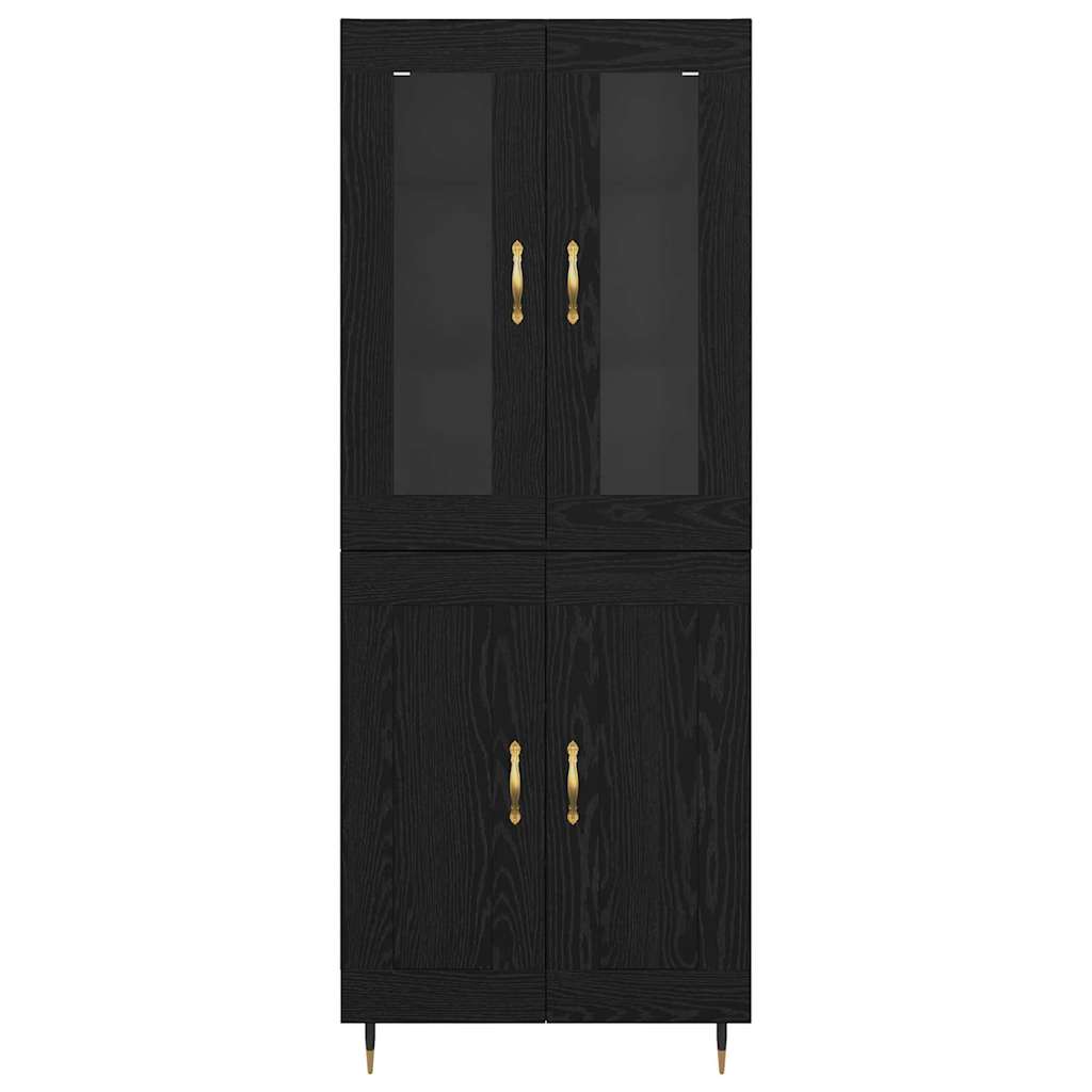 Haut Armoire 2 pcs Chêne noir Bois d'ingénierie - XIOS