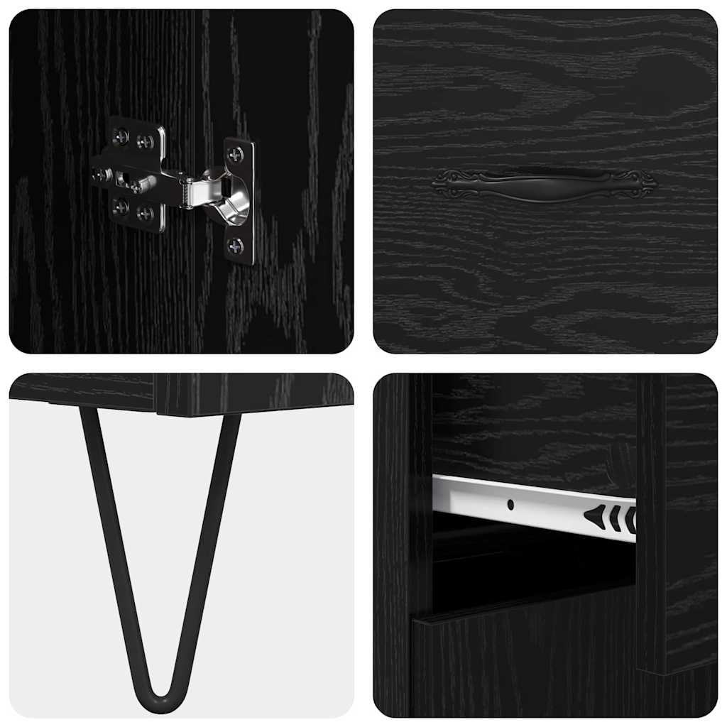 Haut Armoire Chêne noir 69,5 x 34 x 180 cm Bois d'ingénierie - XIOS