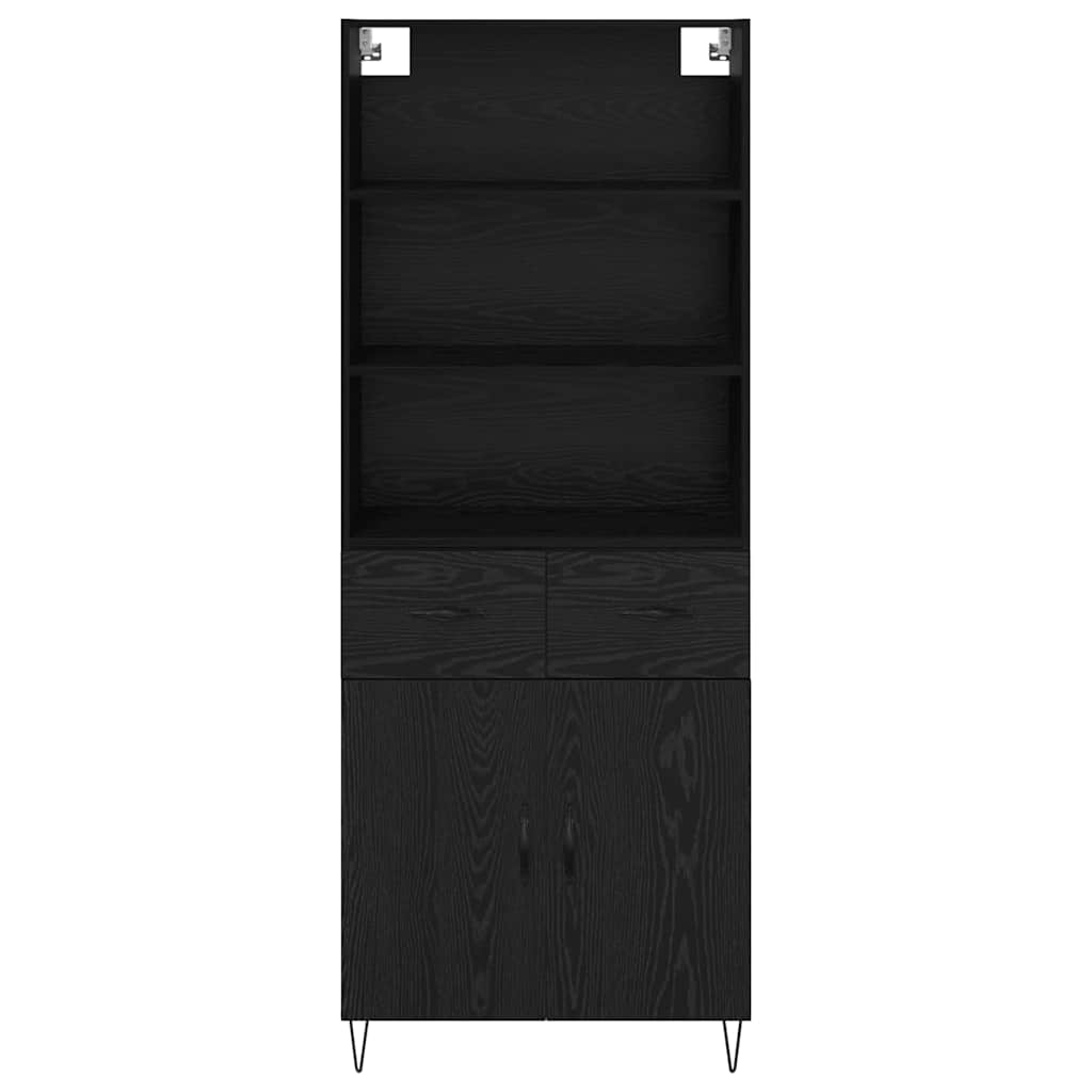 Haut Armoire Montage mural 2 pcs Chêne noir Bois d'ingénierie - XIOS