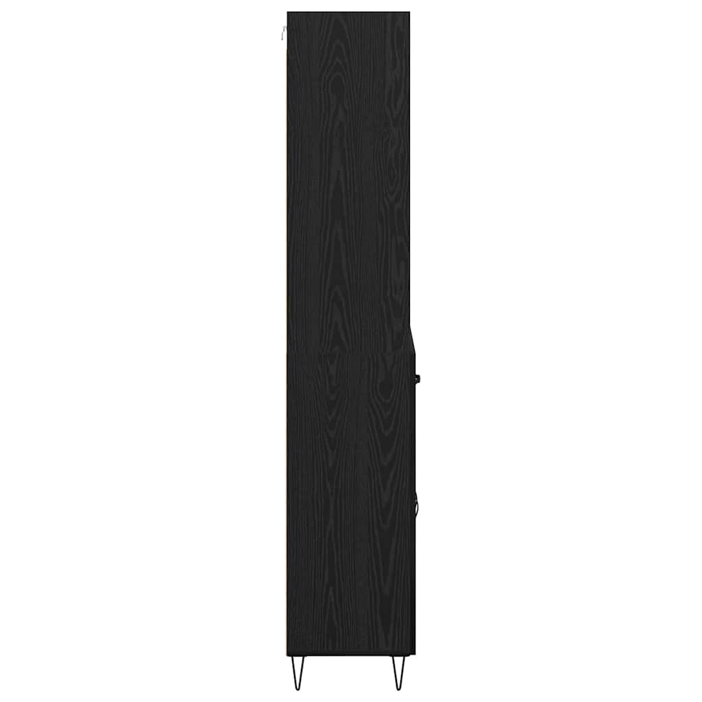 Haut Armoire Montage mural 2 pcs Chêne noir Bois d'ingénierie - XIOS