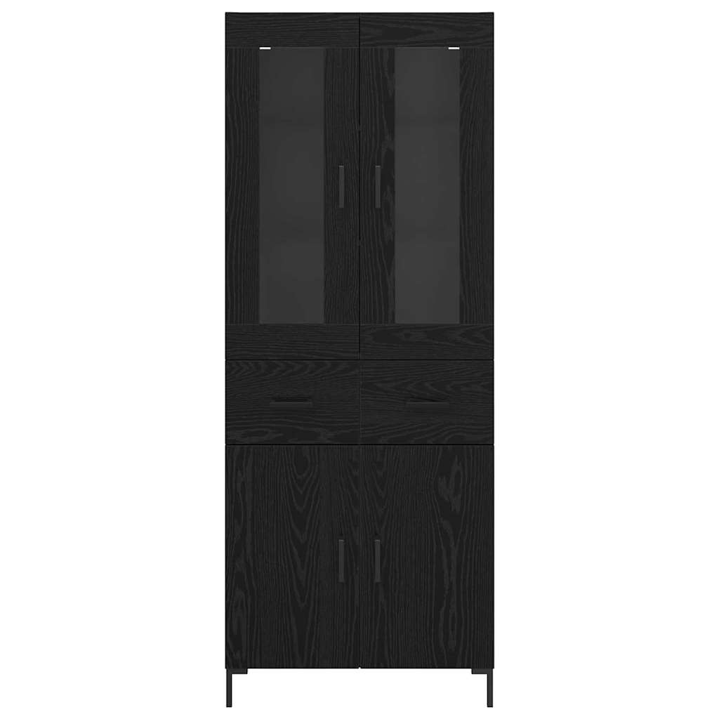 Haut Armoire avec tiroir 2 pcs Chêne noir Bois d'ingénierie - XIOS