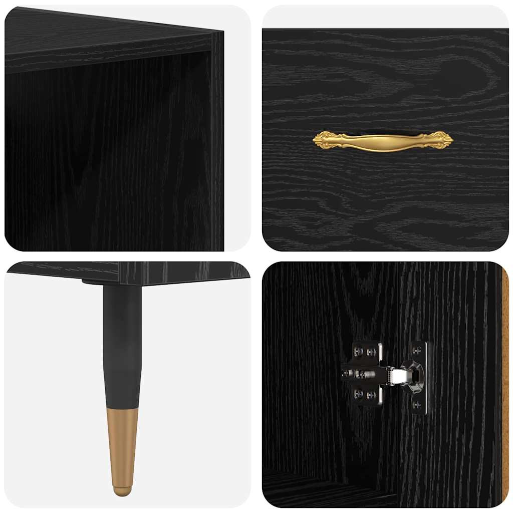 Haut Armoire Montage mural 2 pcs Chêne noir 69,5 x 34 x 180 cm - XIOS