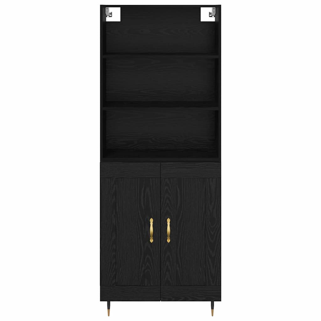 Haut Armoire Montage mural 2 pcs Chêne noir 69,5 x 34 x 180 cm - XIOS