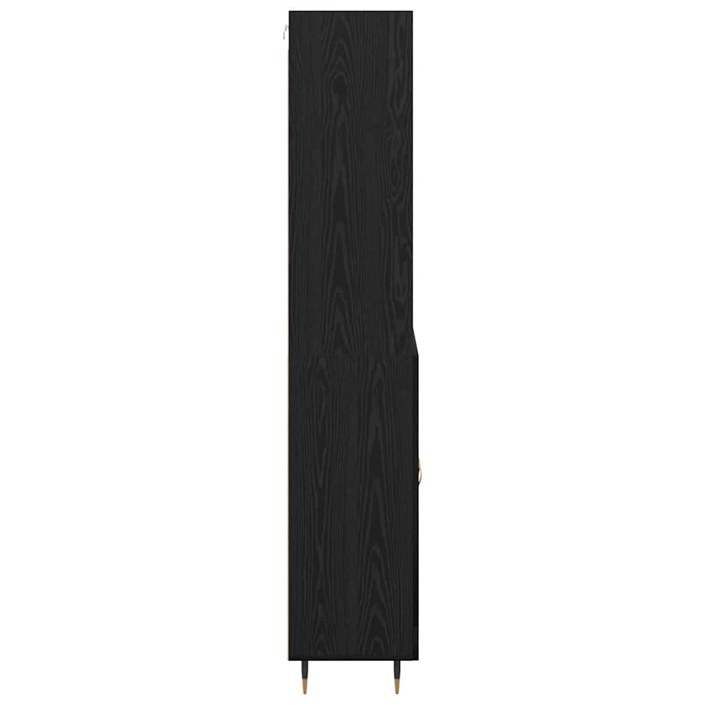 Haut Armoire Montage mural 2 pcs Chêne noir 69,5 x 34 x 180 cm - XIOS