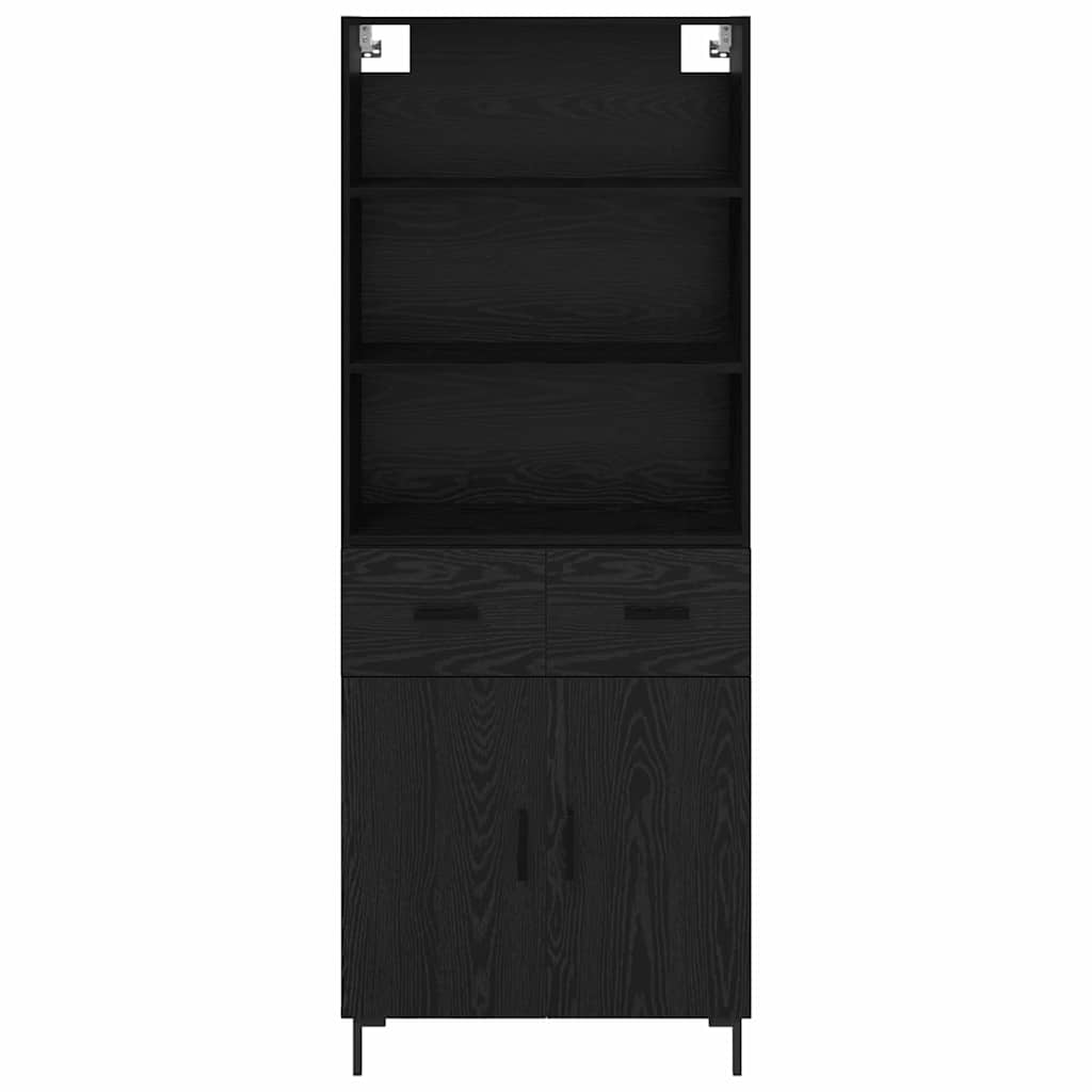 Haut Armoire Montage mural 2 pcs Chêne noir Bois d'ingénierie - XIOS