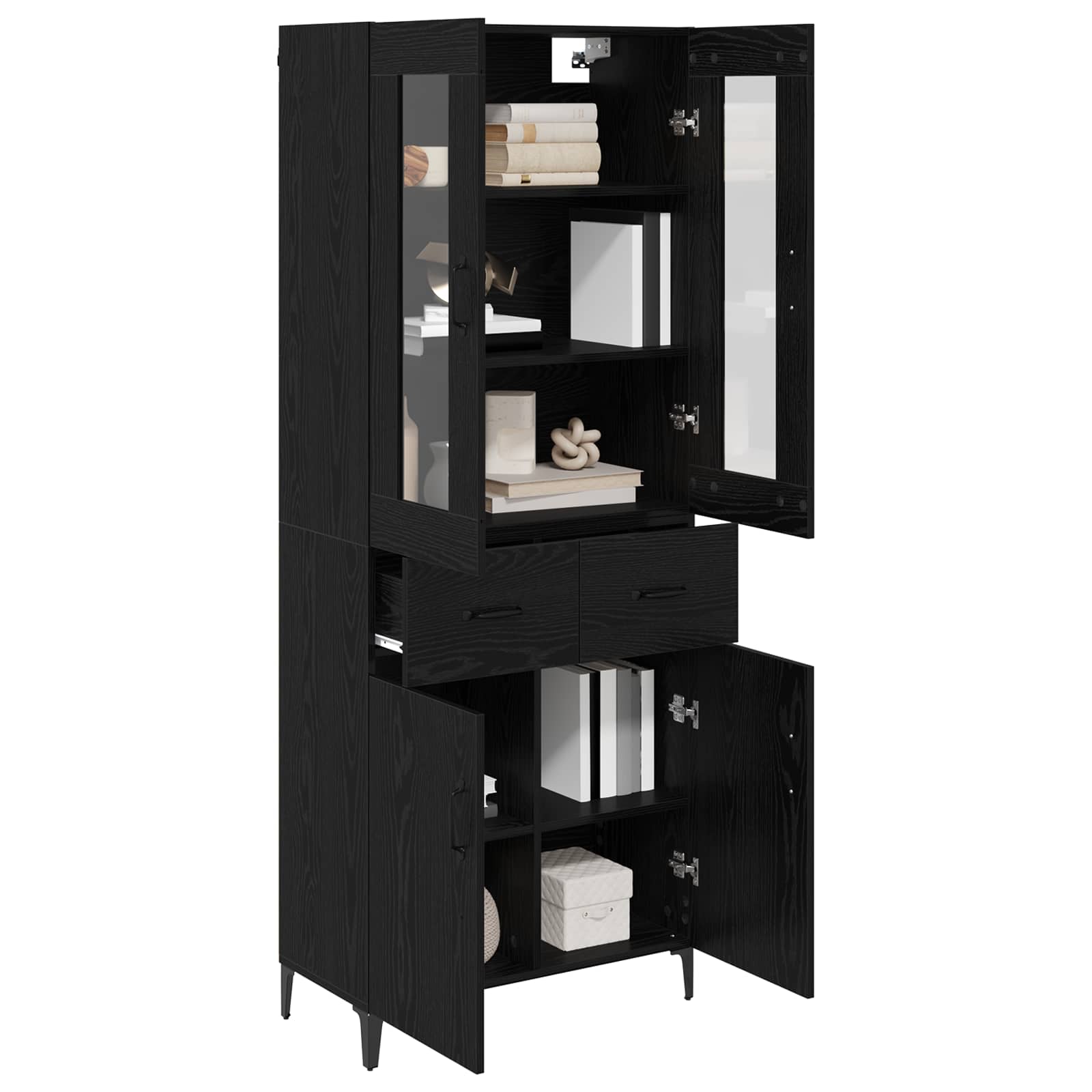 Haut Armoire Chêne noir 69,5 x 34 x 180 cm Bois d'ingénierie - XIOS