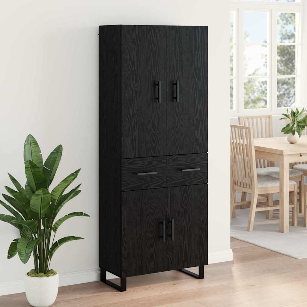 Haut Armoire 2 pc Chêne noir 69,5 x 34 x 180 cm