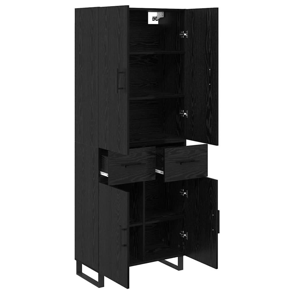 Haut Armoire 2 pc Chêne noir 69,5 x 34 x 180 cm