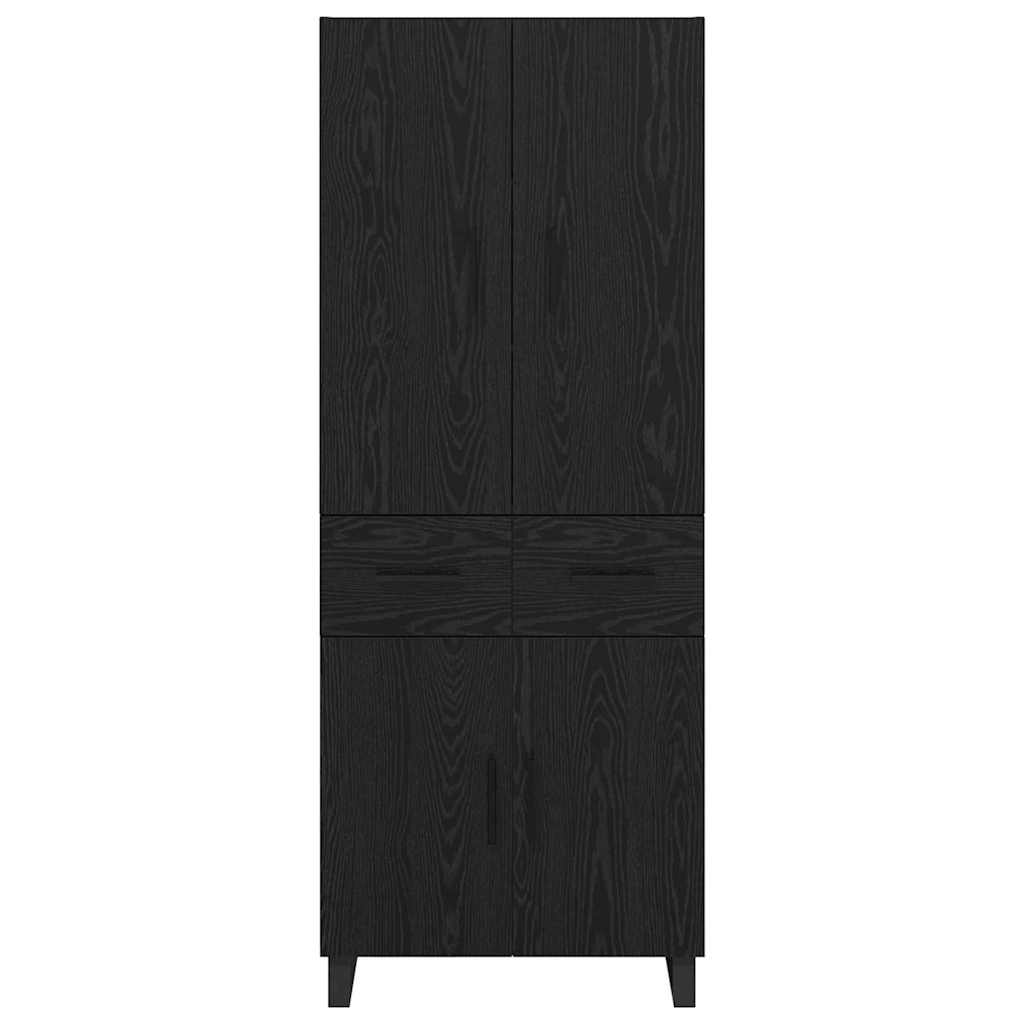 Haut Armoire 2 pc Chêne noir 69,5 x 34 x 180 cm