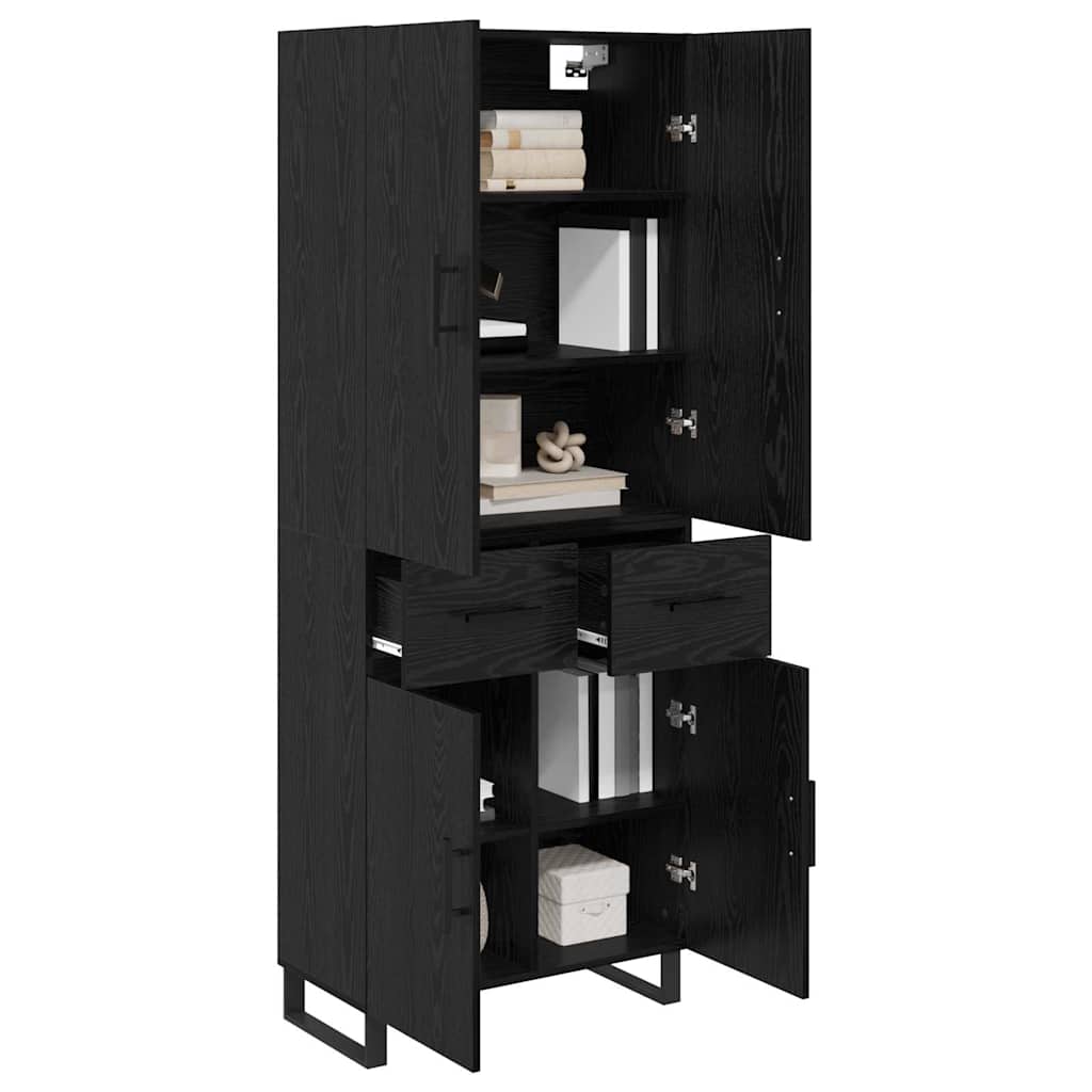 Haut Armoire 2 pc Chêne noir 69,5 x 34 x 180 cm