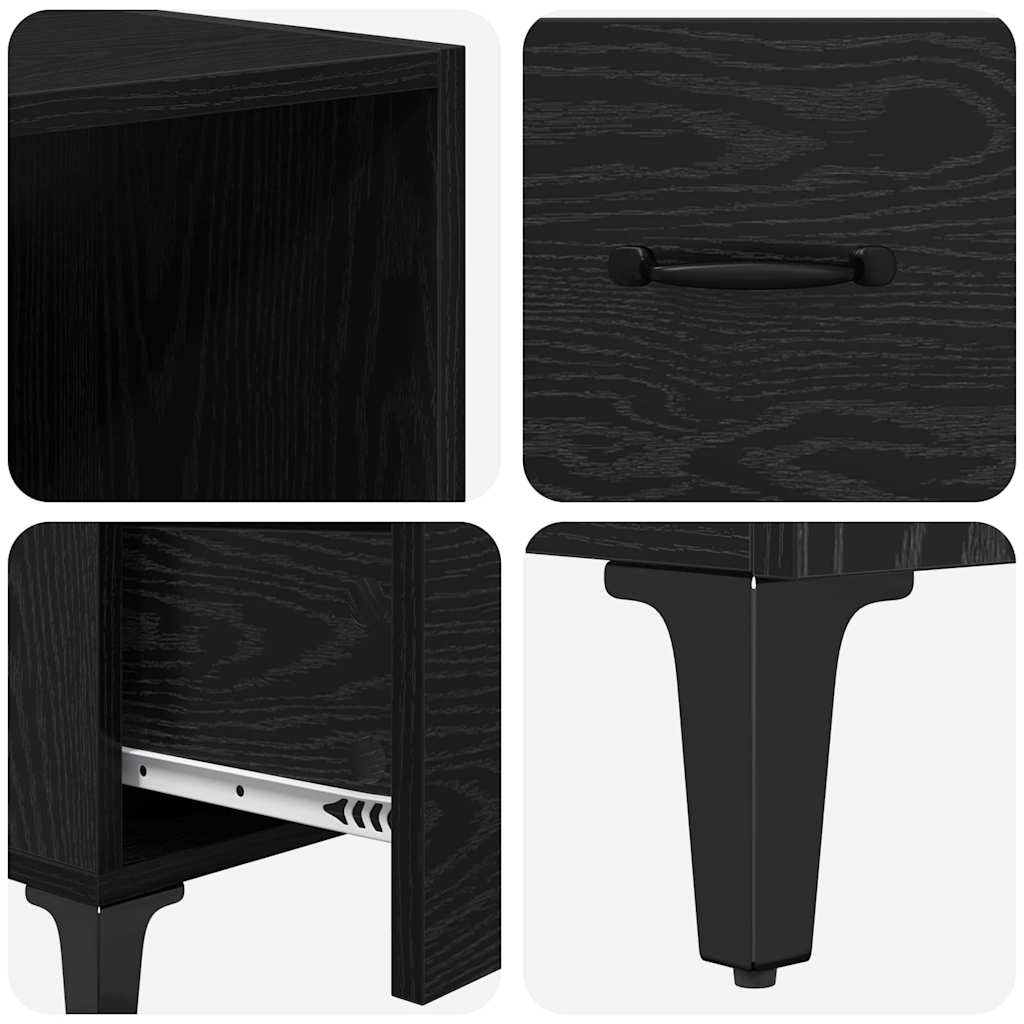 Buffet Montage mural 2 pcs Chêne noir Bois d'ingénierie - XIOS