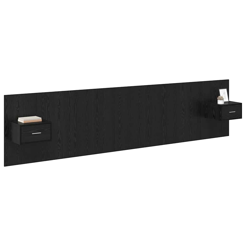 Tête de lit avec armoire 3 pcs Chêne noir Bois d'ingénierie - XIOS