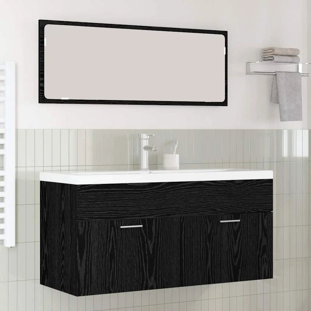 Armoire de salle de bain Chêne noir 100 x 38,5 x 46 cm - XIOS