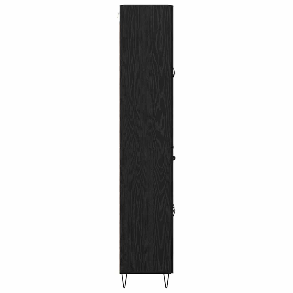 Haut Armoire Montage mural 2 pcs Chêne noir Bois d'ingénierie - XIOS