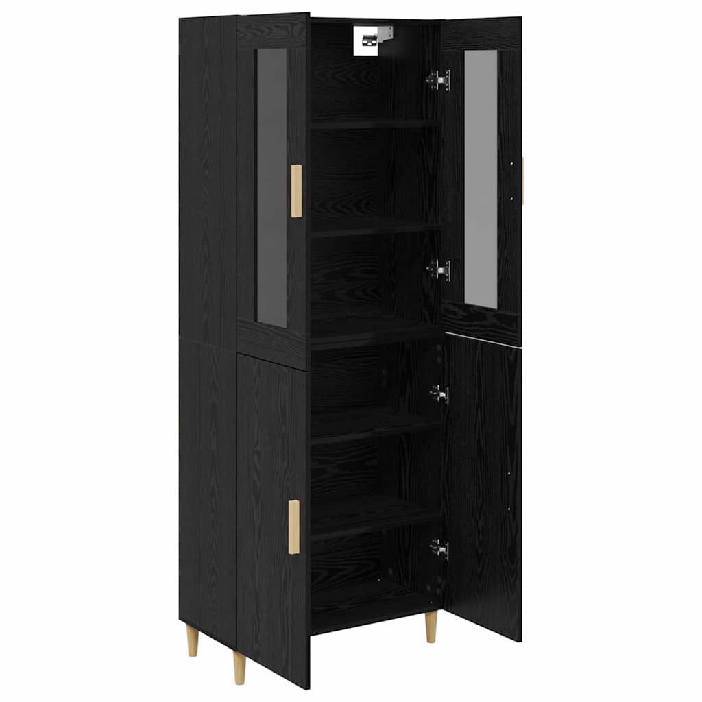Haut Armoire Montage mural 2 pcs Chêne noir Bois d'ingénierie - XIOS