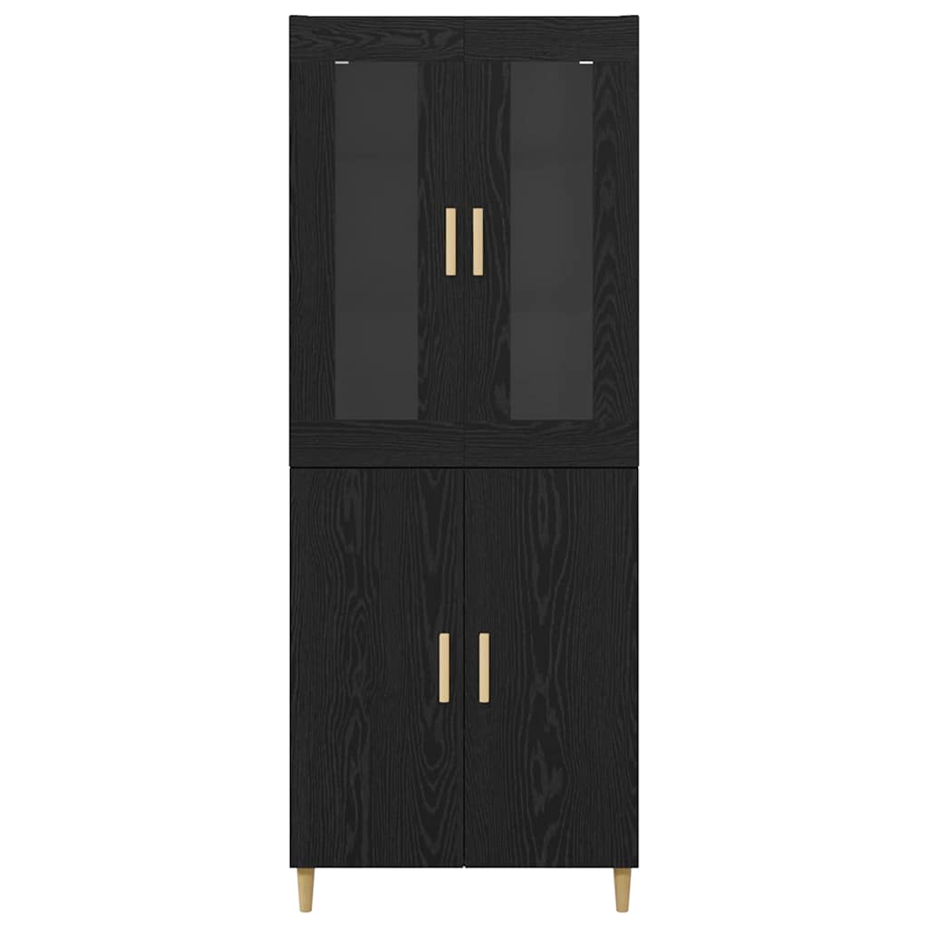 Haut Armoire Montage mural 2 pcs Chêne noir Bois d'ingénierie - XIOS