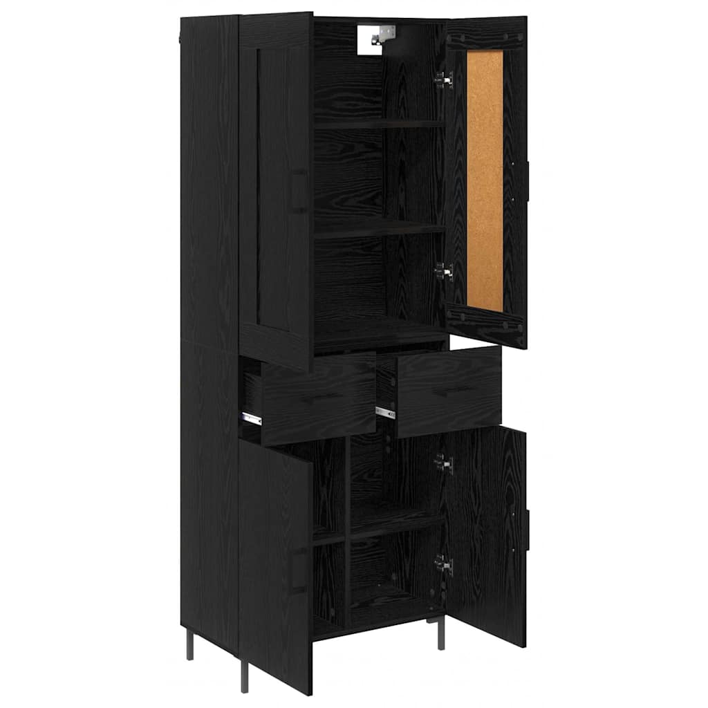 Haut Armoire 2 pc Chêne noir 69,5 x 34 x 180 cm