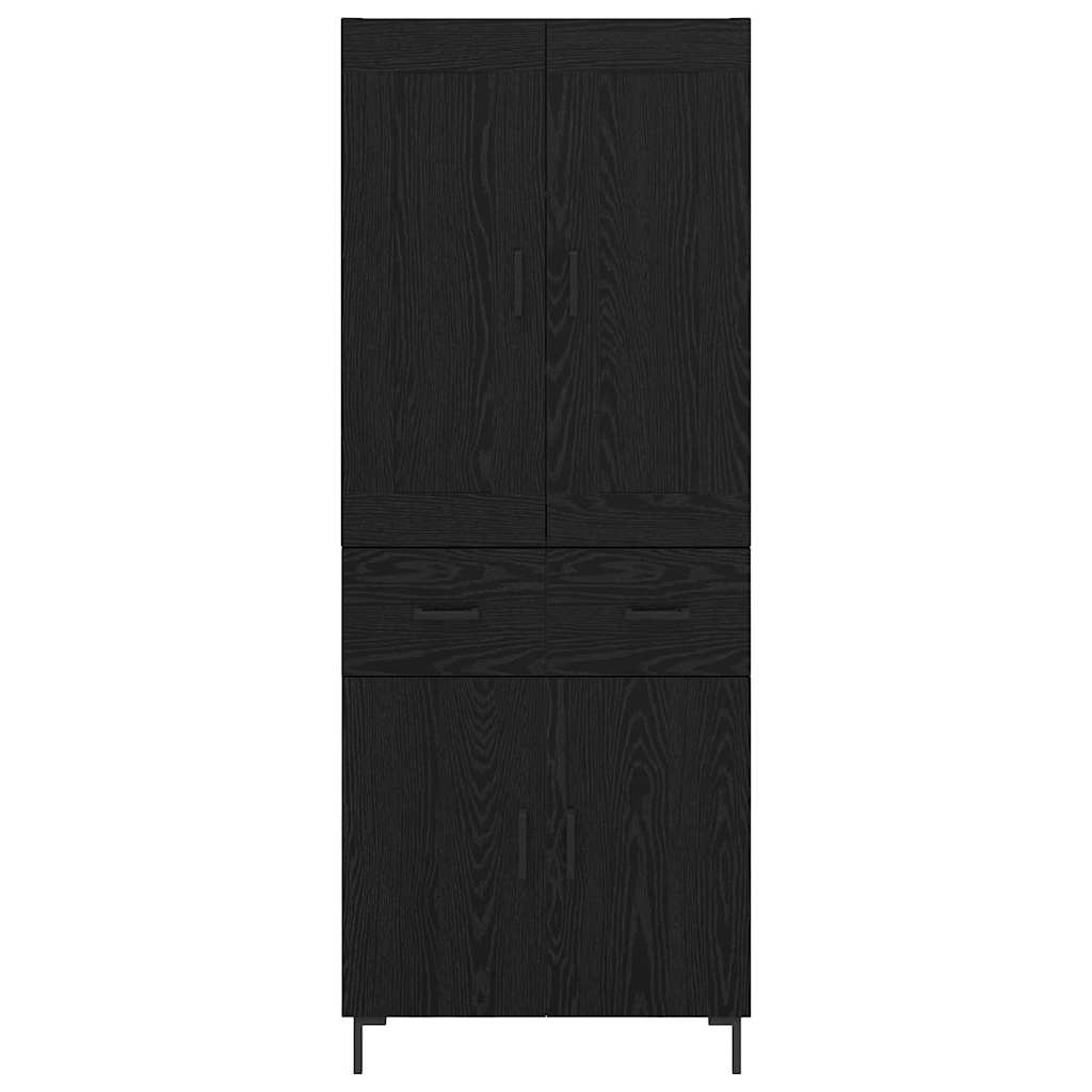 Haut Armoire 2 pc Chêne noir 69,5 x 34 x 180 cm