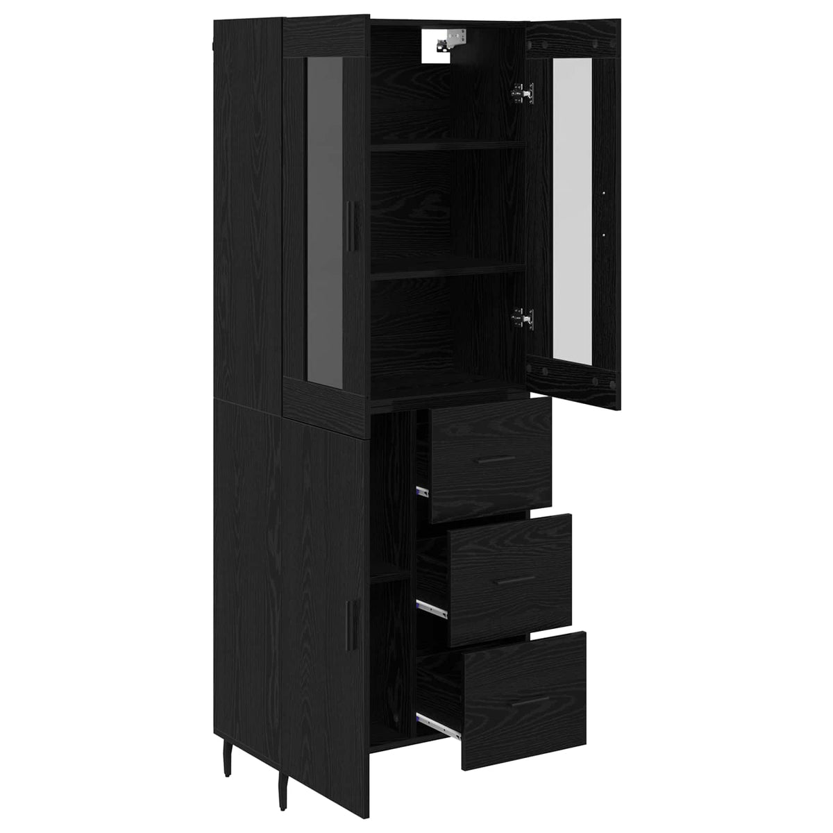 Haut Armoire 2 pc Chêne noir 69,5 x 34 x 180 cm - XIOS