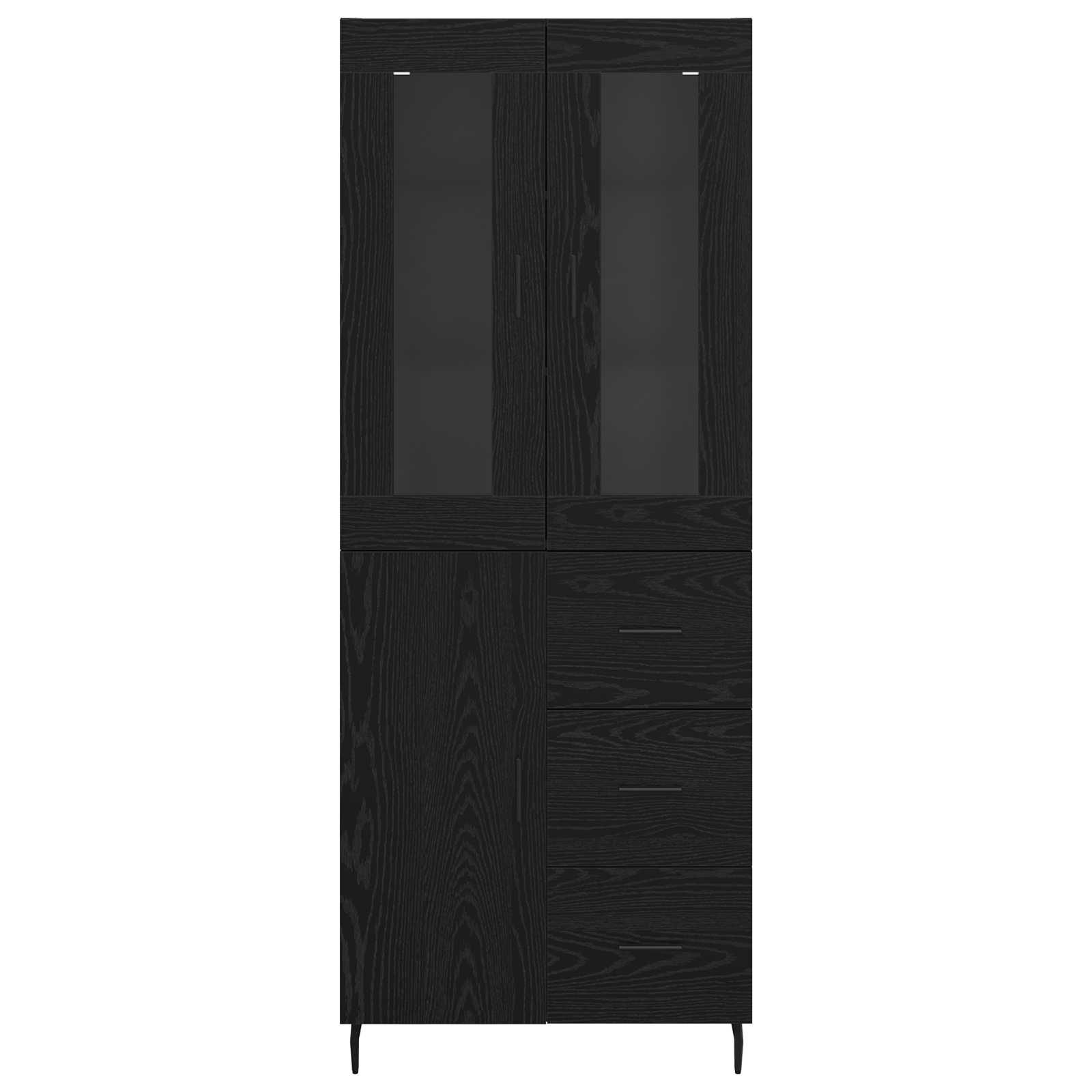 Haut Armoire 2 pc Chêne noir 69,5 x 34 x 180 cm