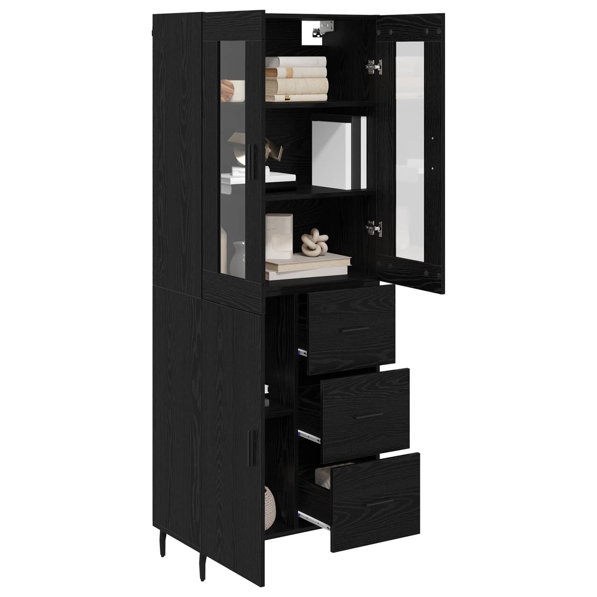 Haut Armoire 2 pc Chêne noir 69,5 x 34 x 180 cm - XIOS
